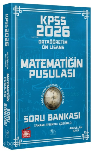 CBA Yayınları KPSS Lise Ortaöğretim Ön Lisans Matematik Matematiğin Pusulası Soru Bankası Çözümlü