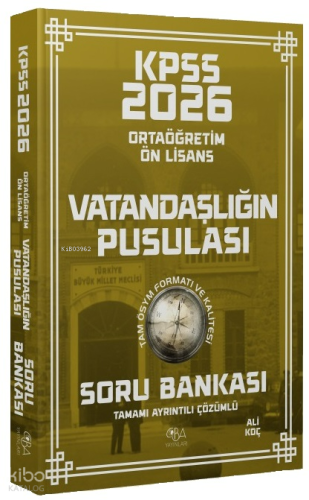 CBA Yayınları KPSS Lise Ortaöğretim Ön Lisans Vatandaşlık Vatandaşlığın Pusulası Soru Bankası Çözümlü