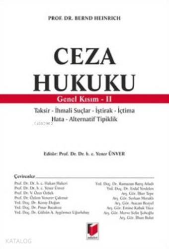 Ceza Hukuku; Genel Kısım-II