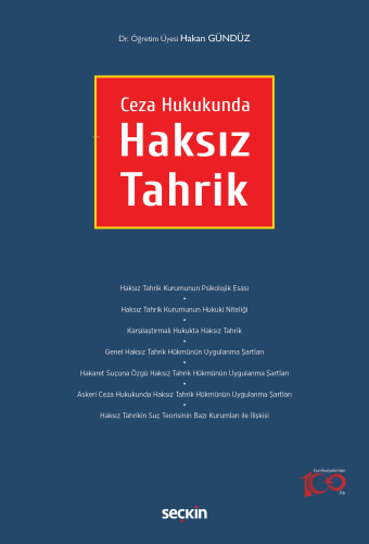 Ceza Hukukunda Haksız Tahrik - Kitapiks.com