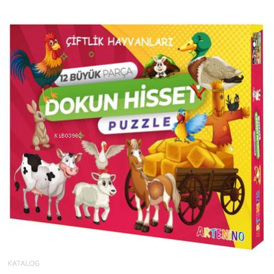 Çiftlik Hayvanları 12 Büyük Parça Dokun Hisset Puzzle