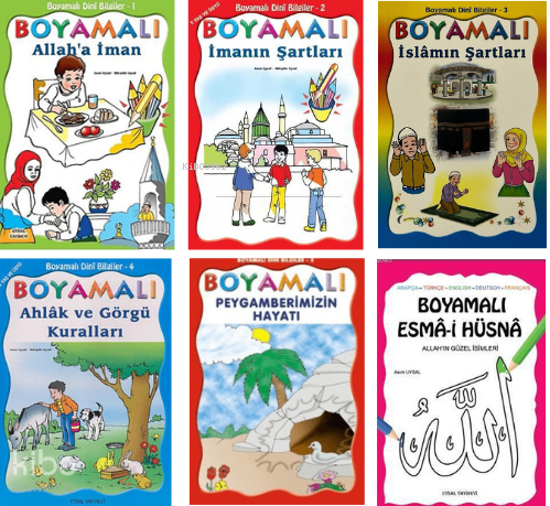 Çocuklar İçin Boyamalı Dini Bilgiler Seti (6 Kitap)