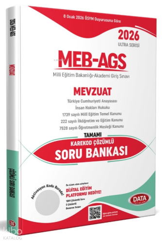 Data Yayınları 2026 AGS Ultra Serisi Mevzuat Tamamı Çözümlü Soru Banka