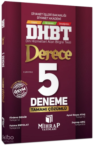DHBT Derece 5 Deneme Çözümlü