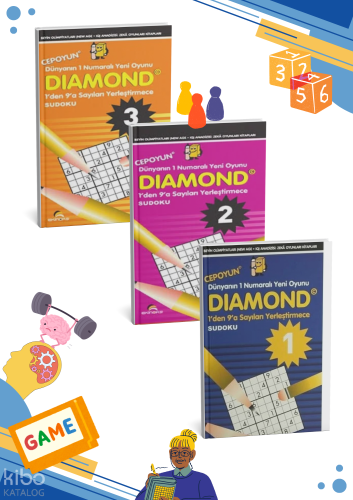 Diamond - Sudoku Akıl Dolu Oyunlar;7’den 77’ye Düşünen Tüm İnsanlar İçin IQ Geliştiren 3 Cep Boy Kitap
