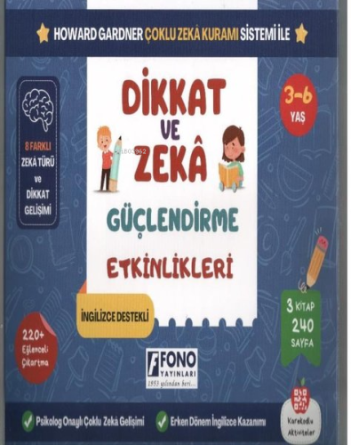 Dikkat ve Zeka Güçlendirme Etkinlikleri Seti - 3 Kitap Takım - Kitapik
