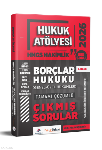 Dizgi Kitap 2026 Hukuk Atölyesi HMGS Hakimlik Borçlar Hukuku Genel ve 