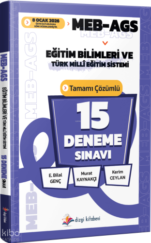Dizgi Kitap 2026 MEB AGS Eğitim Bilimleri ve Türk Milli Eğitim Sistemi Tamamı Çözümlü 15 Deneme Sınavı