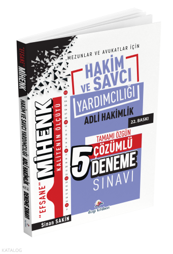 Dizgi Kitap Mihenk Adli Hakimlik ve Savcı Yardımcılığı 5 Deneme