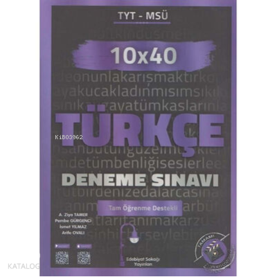Edebiyat Sokağı Tyt Türkçe Deneme 10X40