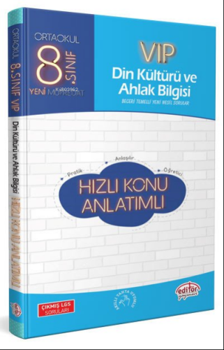 Editör 8.Sınıf Vıp Din Kültürü ve Ahlak Bilgisi Hızlı Kon