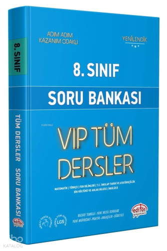 Editör 8. Sınıf VIP Tüm Dersler Soru Bankası Mavi Kitap