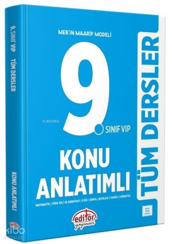 Editör 9. Sınıf VIP Tüm Dersler Konu Anlatımlı - Mavi Kitap