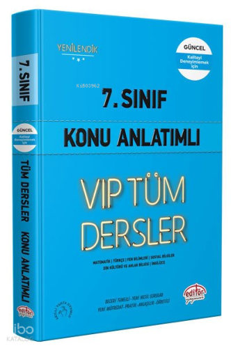 Editör Vip 7. Sınıf Tüm Dersler Konu Anlatımlı Mavi Kitap Kamp: