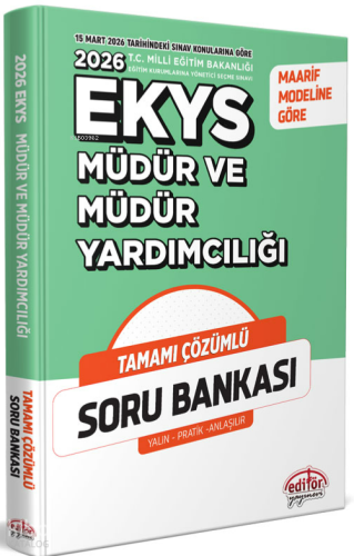 Editör Yayınevi MEB EKYS Müdür ve Müdür Yardımcılığı Çözümlü Soru Bank
