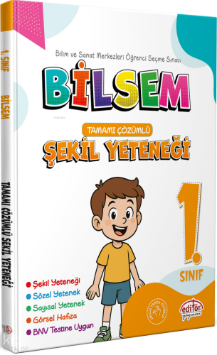 Editör Yayınları 1. Sınıf Bilsem Hazırlık Şekil Yeteneği Tamamı Çözümlü