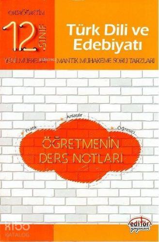 Editör Yayınları 12. Sınıf Türk Dili ve Edebiyatı Öğretmenin Ders Notları Editör