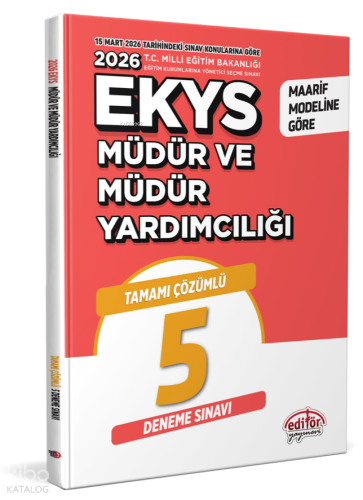 Editör Yayınları 2025 MEB EKYS Müdür ve Müdür Yardımcılığı Tamamı Çözümlü 5 Deneme Sınavı