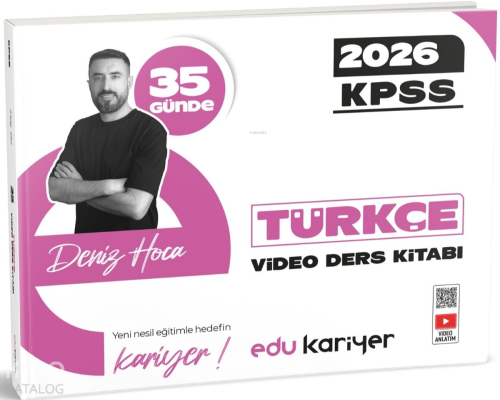 Edu Kariyer Deniz Hoca 2026 KPSS 35 Günde Türkçe Video Ders Kitabı