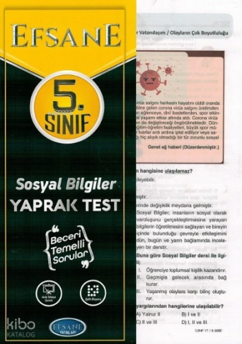 Efsane 5. Sınıf Sosyal Bilgiler Yaprak Test