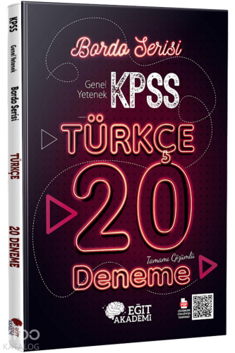 Eğit Akademi KPSS Türkçe Tamamı Çözümlü 20 Bordo Deneme Sınavı
