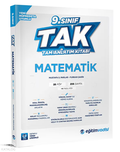 Eğitim Vadisi 2025 9. Sınıf Matematik Tak Tam İzleme Kitabı