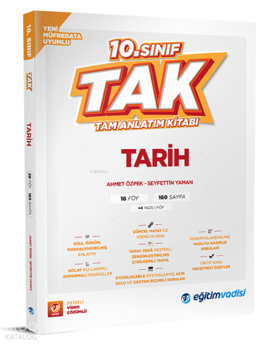 Eğitim Vadisi Yayınları 10. Sınıf Tam Anlatım Kitabı Tarih