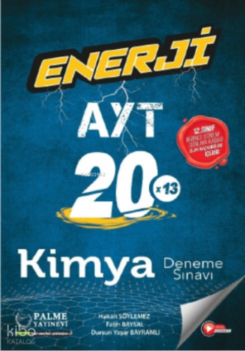 Enerji Ayt Kimya 20 Deneme Sınavı (12.Sınıf 1.Dönem Konularını İçerir.)