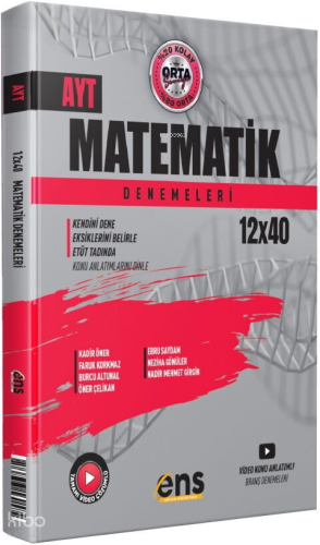 ENS Yayınları AYT Matematik 12 x 40 Denemeleri