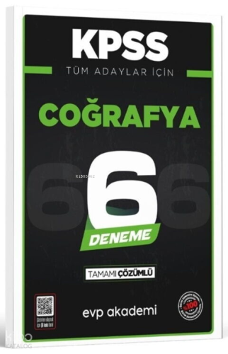 EVP Akademi KPSS Tüm Adaylar İçin Coğrafya 6 Deneme Tamamı Çözümlü