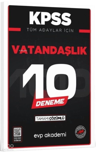 EVP Akademi KPSS Tüm Adaylar İçin Vatandaşlık 10 Deneme Tamamı Çözümlü