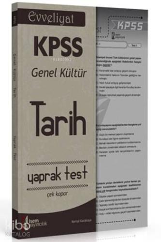Evveliyat KPSS Tarih Çek Kopar Yaprak Test 2016
