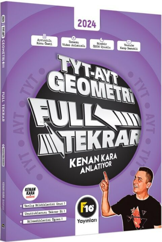 F10 Yayınları TYT AYT Geometri Full Tekrar Video Ders Kitabı;Kenan Kara Anlatıyor