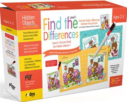 Find the Differences-1 (Level 1) - Search, Find and Mark the Hidden Objects-1 - Ages 2-5