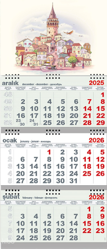 Galata Kulesi 2026 Gemici Duvar Takvimi