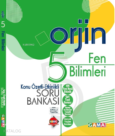Gama Yayınları 5. Sınıf Orjin Fen Bilimleri Konu Özetli Etkinlikli Soru Bankası