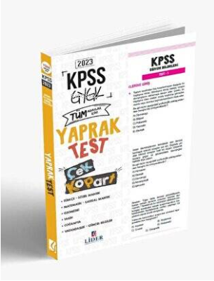 Genel Kültür Genel Yetenek Lisans Kurumsal Çek Kopart Yaprak Test