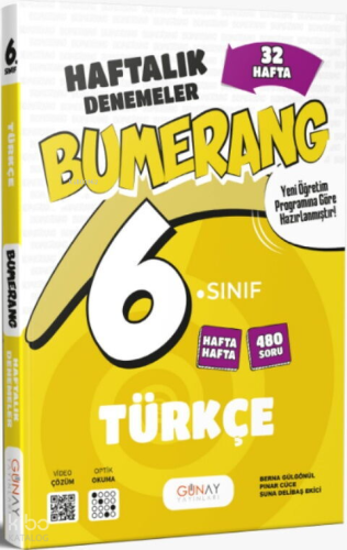 Günay Yayınları Bumerang Serisi 6. Sınıf Türkçe 32 Haftalık Denemeleri