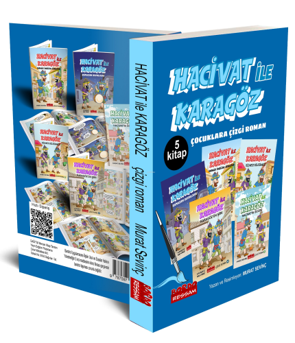 Hacivat İle Karagöz Çizgi Roman Seti 5 Kitap (1.ve 2. Sınıflara - 6+Yaş)