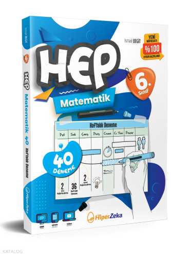 Hiper Zeka 6. Sınıf Hep Matematik Haftalık Deneme Föyleri