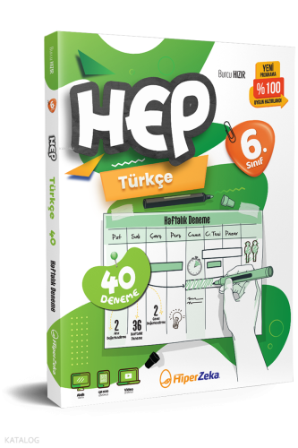 Hiper Zeka 6. Sınıf Hep Türkçe Haftalık Deneme Föyleri