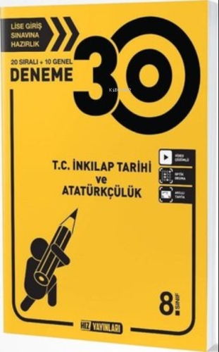 HIZ T.C İnkılap Tarihi Ve Atatürkçülük 30 lu Deneme - Kitapiks.com