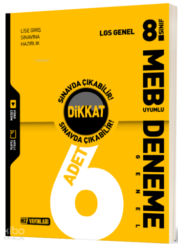 Hız Yayınları 8. Sınıf LGS Genel 6'lı Deneme