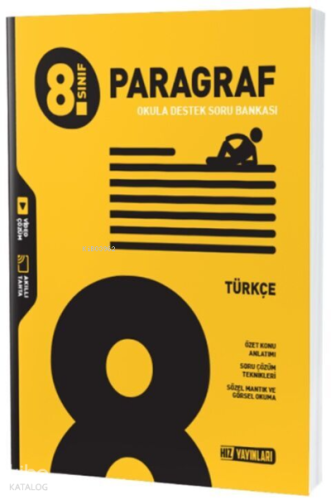 Hız Yayınları 8. Sınıf Türkçe Paragraf Soru Bankası