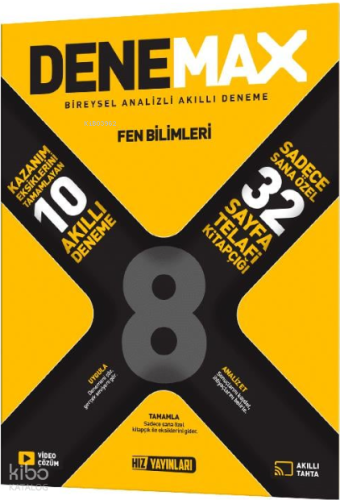 Hız Yayınları Denemax 8. Sınıf Fen Bilimleri 10'lu Akıllı Deneme