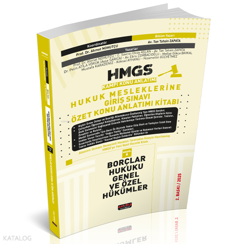 HMGS Hukuk Mesleklerine Giriş Sınavı Özet Konu Anlatımı Kitabı -  Borçlar Hukuku Genel ve Özel Hükümler