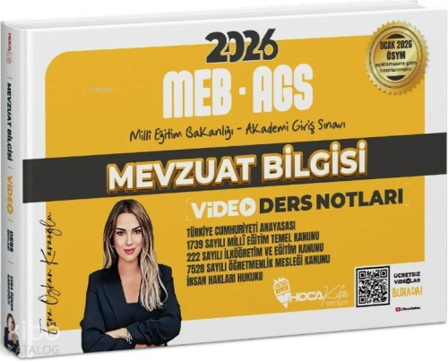 Hoca Kafası 2026 MEB-AGS Mevzuat Bilgisi Video Ders Notları