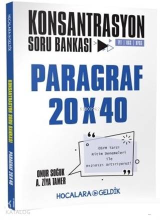 Hocalara Geldik Yayınları Paragraf Konsantrasyon 20x40 Soru Bankası ​ Hocalara Geldik 
