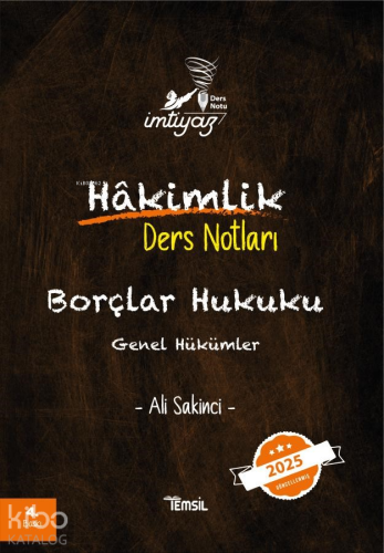İmtiyaz Borçlar Hukuku Genel Hükümler Hakimlik Ders Notları