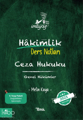 İmtiyaz Ceza Hukuku Genel Hükümler Hakimlik Ders Notları